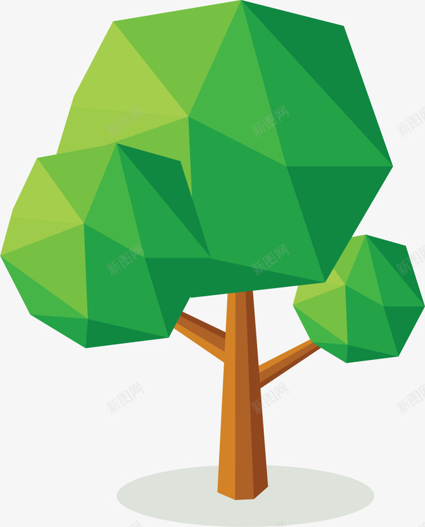 绿色渐变几何树木png免抠素材_新图网 https://ixintu.com 几何树木 大树 春天 春季 树木 环保 绿化 自然