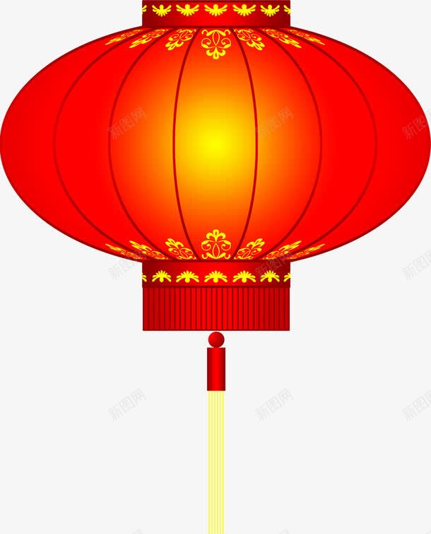 手绘黄红色渐变灯光灯笼png免抠素材_新图网 https://ixintu.com 渐变 灯光 灯笼 红色