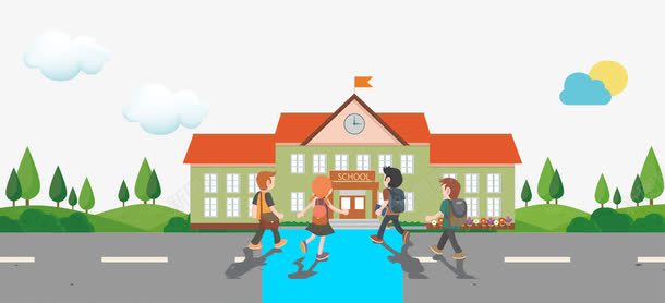 卡通学校png免抠素材_新图网 https://ixintu.com 上课 卡通学校 同学们 学习 学校 学生 师生 老师 课堂