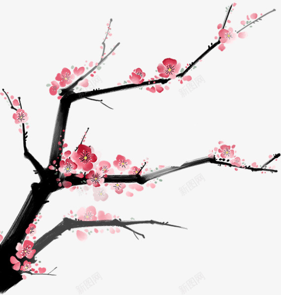春天粉色美丽桃花png免抠素材_新图网 https://ixintu.com 春天桃花 春季 桃花朵朵开 水彩 粉色桃花 美丽桃花