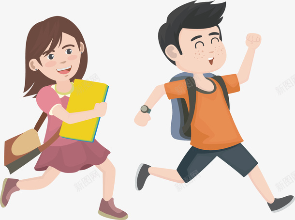 开学日一起跑步上学矢量图ai免抠素材_新图网 https://ixintu.com 一起上学 上学 小学生 开学啦 开学日 矢量png 矢量图
