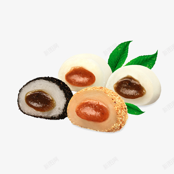 夹心干吃汤圆png免抠素材_新图网 https://ixintu.com 中式点心 中式甜品 叶子设计 实物图 糕点设计 茶点设计 饼干设计