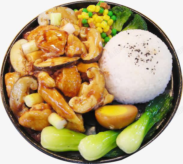 香菇滑鸡铁板饭png免抠素材_新图网 https://ixintu.com 米饭 美食 铁板饭 青菜 餐饮 鸡肉