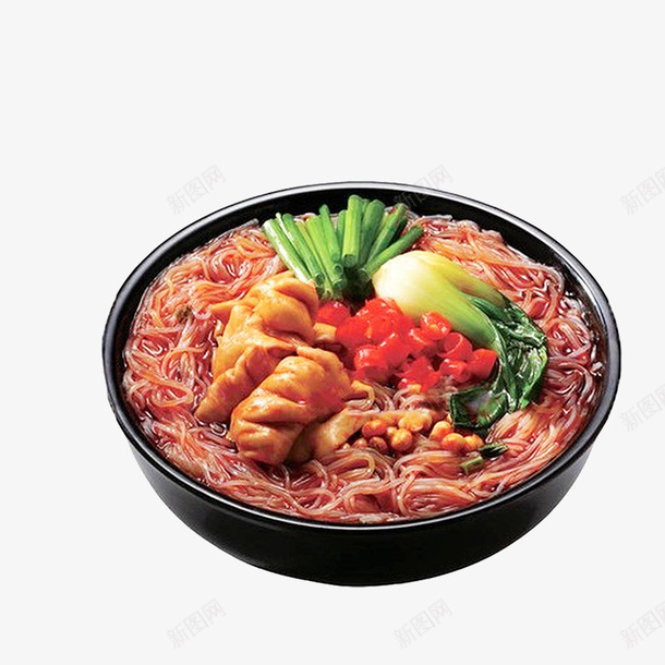 黑色砂锅里的酸辣粉png免抠素材_新图网 https://ixintu.com 免抠食物 油菜装饰 特色美食 砂锅里的 酸辣粉 黑色