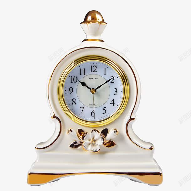欧式座钟png免抠素材_新图网 https://ixintu.com 产品实物 创意陶瓷卧室静音坐钟 台钟 客厅钟表 时钟摆件 欧式座钟 石英钟