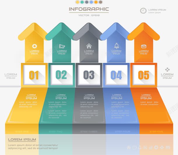 彩色折叠向上箭头png免抠素材_新图网 https://ixintu.com 向上箭头 折叠箭头 步骤 目录页箭头 矢量素材