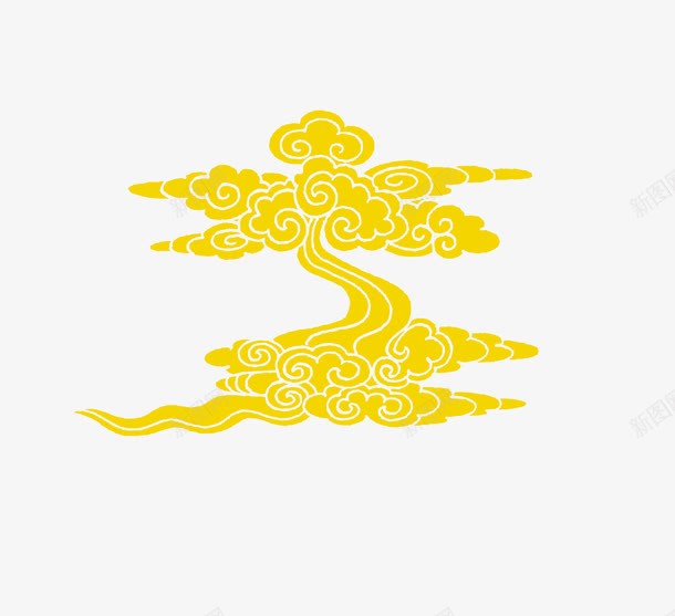 祥云图案png免抠素材_新图网 https://ixintu.com 中国风 祥云 金色 黄色