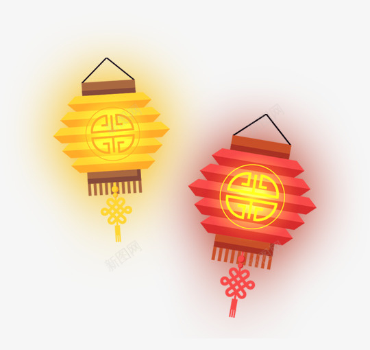 新年美丽多彩灯笼png免抠素材_新图网 https://ixintu.com 中国风 喜庆 多彩灯笼 新年灯笼 水彩光晕 美丽灯笼
