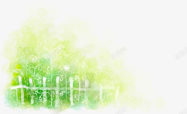 手绘春天清新栅栏png免抠素材_新图网 https://ixintu.com 春天 栅栏 清新