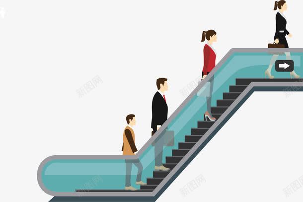 排队上楼的人图标png_新图网 https://ixintu.com 上楼 人爬楼梯 公共场所 卡通图标 手扶梯 排队 楼梯 电梯 相对静止 自动扶梯