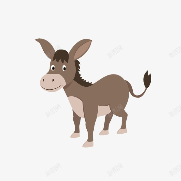 卡通小毛驴png免抠素材_新图网 https://ixintu.com 动物 可爱 手绘 毛驴
