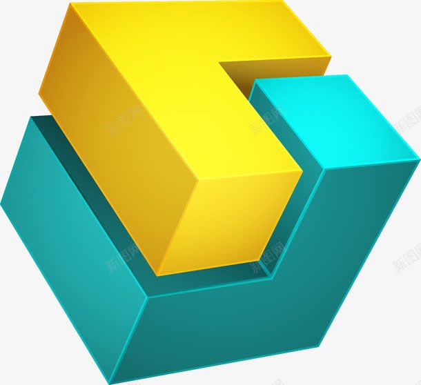 三维几何拼接正方体png免抠素材_新图网 https://ixintu.com 3D 三维几何 正方体 正方形 立体