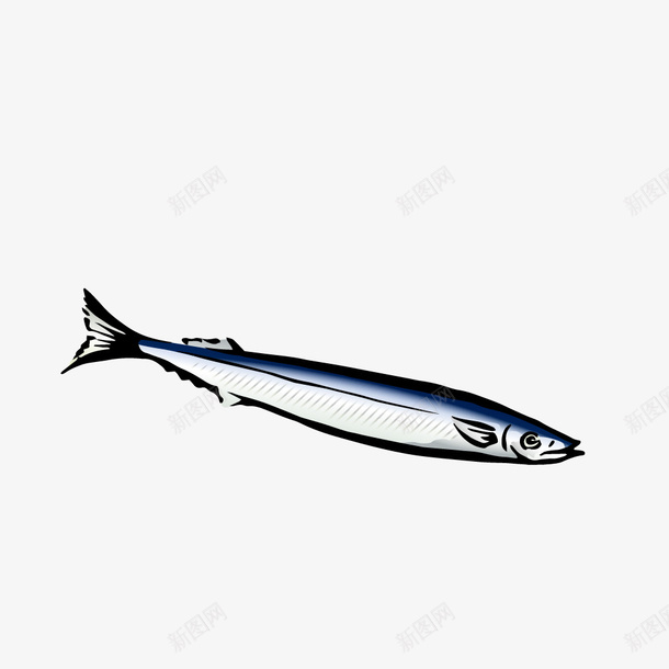 卡通海鱼带鱼手绘图png免抠素材_新图网 https://ixintu.com 大海 带鱼 手绘图 海生动物 海鱼 简图 鱼尾