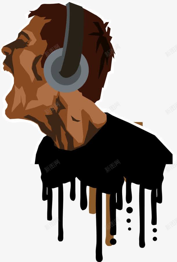 音乐摇滚年轻人戴耳机png免抠素材_新图网 https://ixintu.com 带耳机的年轻人 平面人物素材 摇滚年轻人 运动耳机跑步挂耳式 音乐的年轻人