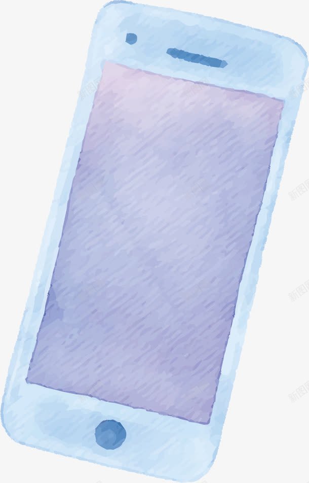 蓝白色水彩手机模型矢量图ai免抠素材_新图网 https://ixintu.com 手机 手机模型 手绘风 水彩手机 矢量png 蓝白色 矢量图