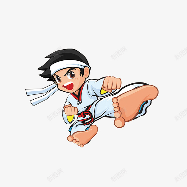 开学季卡通人物跆拳道小子png免抠素材_新图网 https://ixintu.com 动画 卡通人物 卡通学生 开学季 手抄报 拳道小子 海报设计