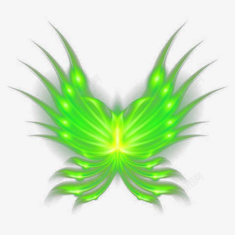 翅膀装饰psd免抠素材_新图网 https://ixintu.com 光效 天使 炫光 绿色火焰 羽翼