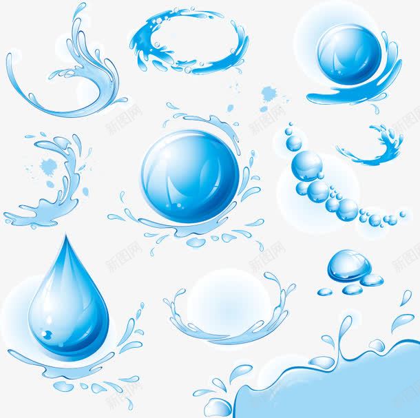 水png免抠素材_新图网 https://ixintu.com 保湿补水 晶莹剔透 气泡 水 水滴 水珠 水花 浪花 省水 节约用水 苏打 蓝色 装饰素材