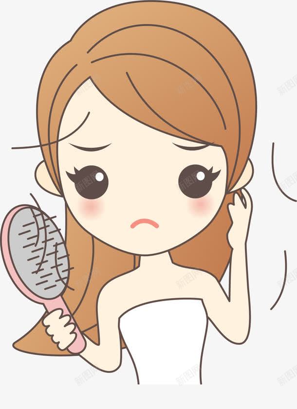 烦恼脱发女孩png免抠素材_新图网 https://ixintu.com 女生 掉发 掉头发 掉头发PNG 梳子 烦恼女孩 烦恼女生 秃头男 脱发女生 落发女孩 装饰图案