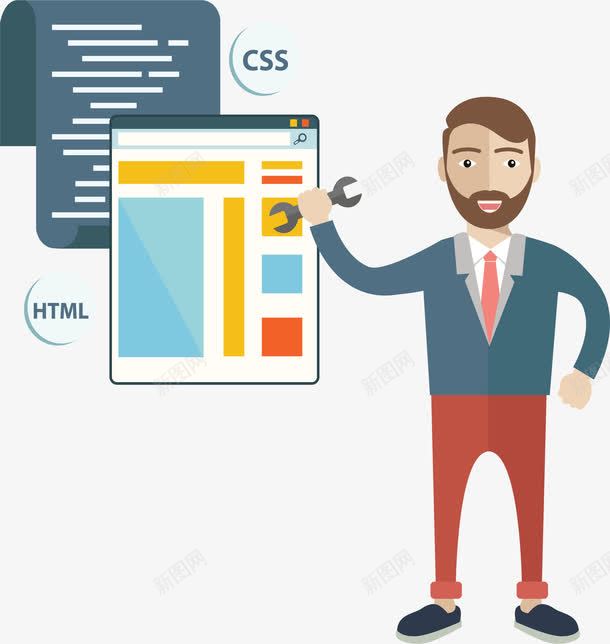 网站前端png免抠素材_新图网 https://ixintu.com CSS HTML 前端开发 招聘启事 矢量素材 网页开发