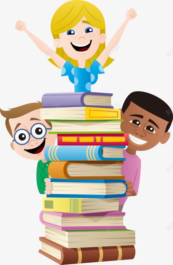 小学生png免抠素材_新图网 https://ixintu.com 一堆书本 书本 书籍 卡通书本 小学生 矢量学生