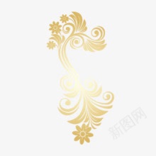 欧式金黄花纹装饰png免抠素材_新图网 https://ixintu.com 欧式 花纹 装饰 金黄