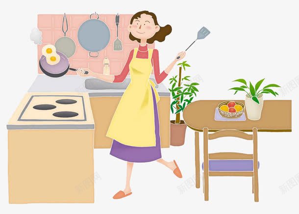 家庭主妇png免抠素材_新图网 https://ixintu.com 万能妈妈 世上只有妈妈好 做饭 女性 妈妈 家庭 我的家人 炒菜女人