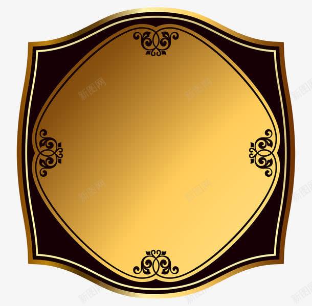 欧式黑金花纹边框png免抠素材_新图网 https://ixintu.com EPS 欧式 花纹 边框 金色 金边 黑金花纹