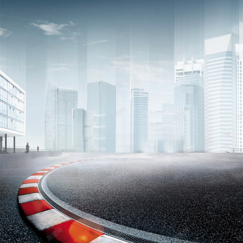 城市道路背景jpg设计背景_新图网 https://ixintu.com 城市 建筑 白色 马路