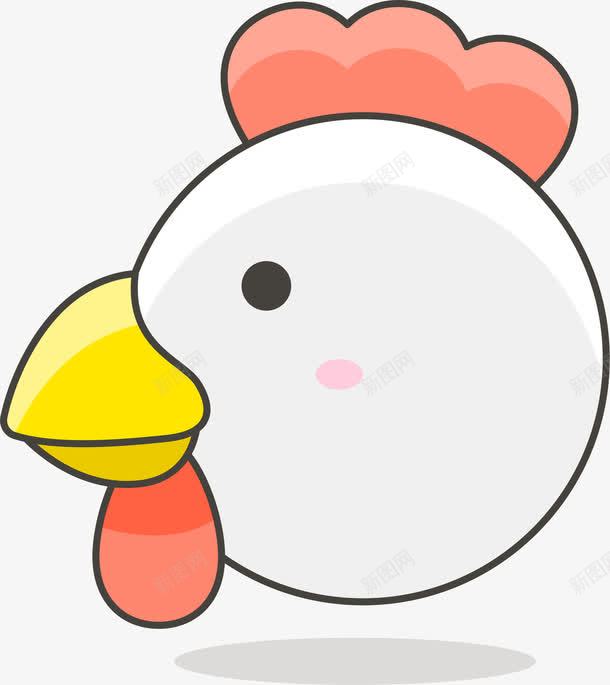 白色卡通公鸡头png免抠素材_新图网 https://ixintu.com 公鸡头 卡通儿童 白色 矢量图案 装饰 贴纸