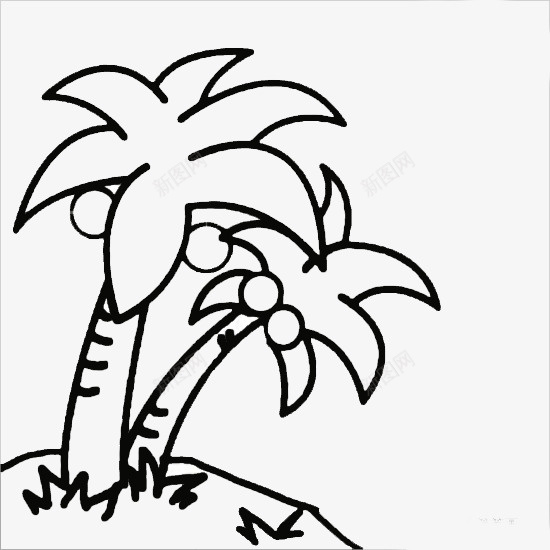 树简笔画图标png_新图网 https://ixintu.com 插图 树 树简笔 椰子 椰子树 简笔画 粗线条 黑色