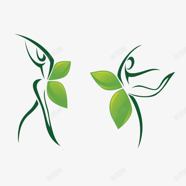 跳舞减肥logo图标png_新图网 https://ixintu.com 不吃药 健康 减肥logo 女性 瘦身 纤细 绿色 美体 苗条 跳舞