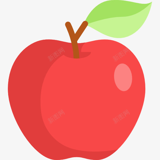 新鲜苹果标图标png_新图网 https://ixintu.com 卡通有趣 彩色底纹 新鲜 水果 矢量图案 红色苹果