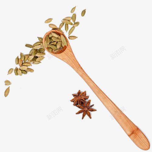 香料八角png免抠素材_新图网 https://ixintu.com 产品实物 八角 勺子 大料 木勺子 海报 设计 调料 香料