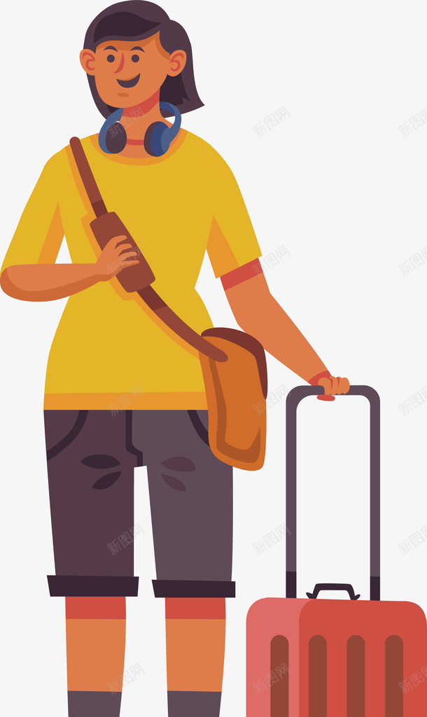 黄色上衣女生卡通旅行者背包客矢量图ai免抠素材_新图网 https://ixintu.com 上衣 卡通旅行者 女生 旅游宣传单 旅游摄影 旅游杂志封面设计 旅游画册 背包客 黄色 矢量图