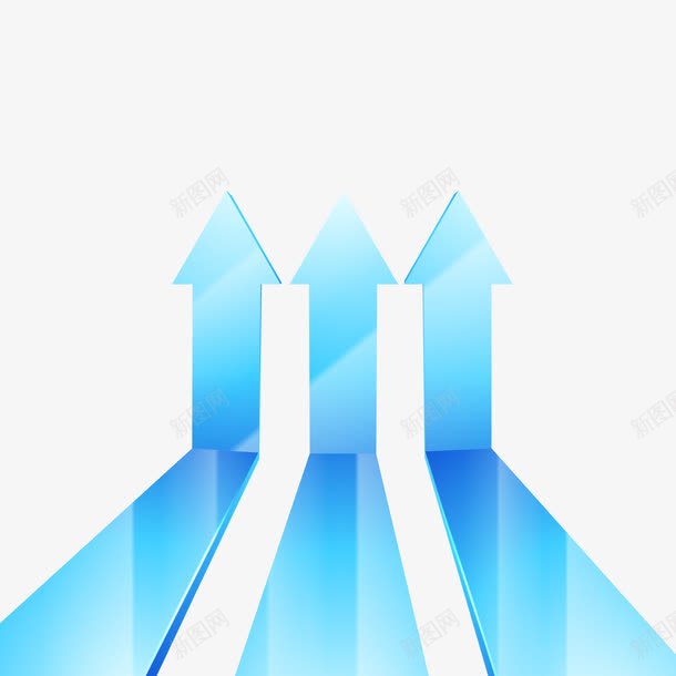 三箭头图标png_新图网 https://ixintu.com 向上 商务 方向 立体 蓝色