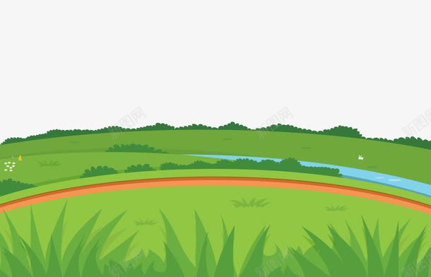 绿色地平面png免抠素材_新图网 https://ixintu.com 保护地球 卡通手绘 地平面 宣传册背景 绿色环保 能源行业 节能减排