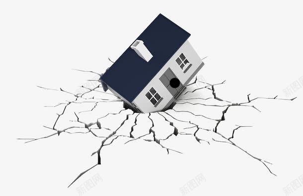 房子坠落png免抠素材_新图网 https://ixintu.com 冲击地裂 卡通手绘裂痕 地裂 坠落 房子 撞击 裂开 裂痕 裂纹