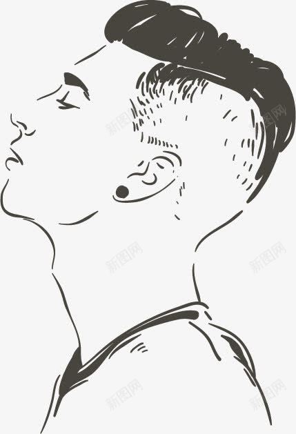 时尚男性素描人物png免抠素材_新图网 https://ixintu.com 8 手绘速写男性头部特写绘画年轻人职业男士男人抽象艺术图片素材书画文字