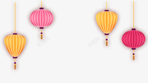 中国风3D微立体灯笼psd免抠素材_新图网 https://ixintu.com 恭贺新年 折扇吊饰 新春大吉 新春快乐 爆竹灯笼 祥云云彩