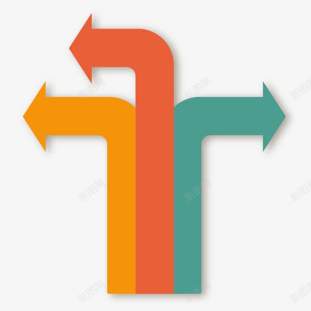 创意三色分流箭头png免抠素材_新图网 https://ixintu.com 三色分流箭头 创意 彩色箭头 手 指引 指示 指针 方向 符号 简约 箭头 箭头矢量 花边 长箭 颜色