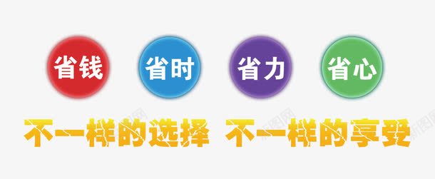 不一样的选择不一样的享受png免抠素材_新图网 https://ixintu.com 享受 圆圈 省钱省时省力省心 选择