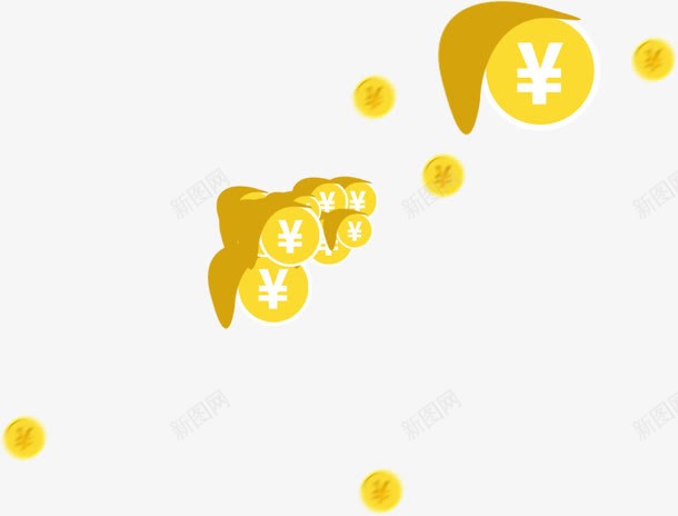春天黄色手绘金币装饰png免抠素材_新图网 https://ixintu.com 春天 装饰 金币 黄色