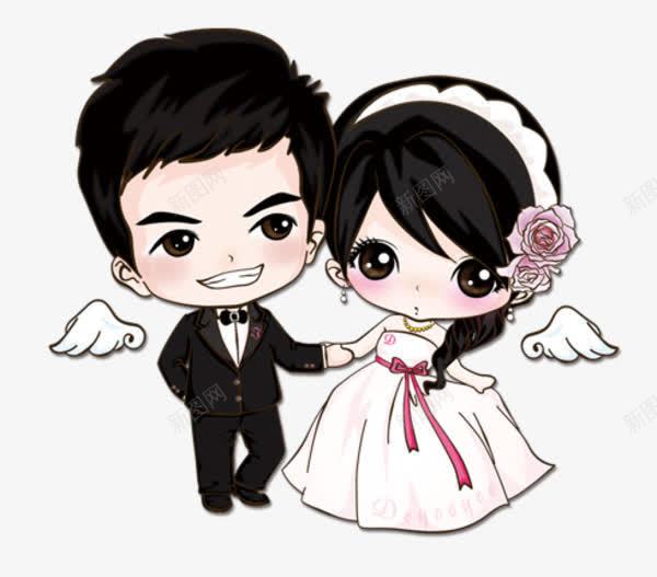 卡通人物造型合成结婚的情侣png免抠素材_新图网 https://ixintu.com 人物 卡通 合成 情侣 结婚 造型