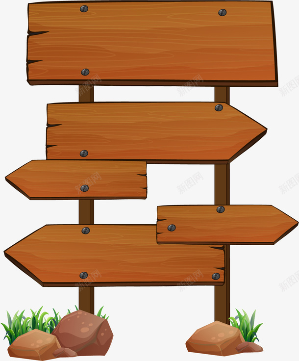 手绘木板矢量图ai免抠素材_新图网 https://ixintu.com 手绘 指示牌 木板 木板结构 木牌 矢量图 箭头 路标 道路是指示牌