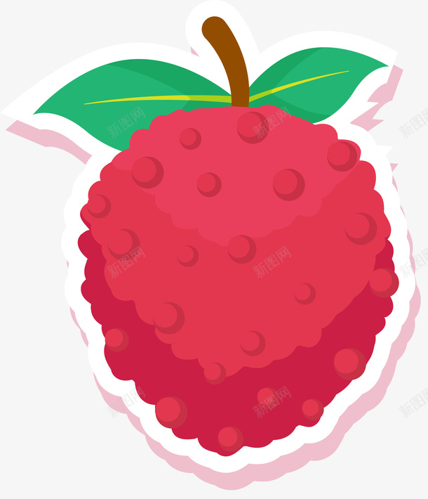 红色新鲜卡通荔枝png免抠素材_新图网 https://ixintu.com 卡通 卡通风格 新鲜卡通 水果荔枝 甜美荔枝 矢量荔枝 红色