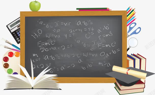 卡通黑板png免抠素材_新图网 https://ixintu.com 学习 学习用品 学生 教育 讲课 课堂 黑板