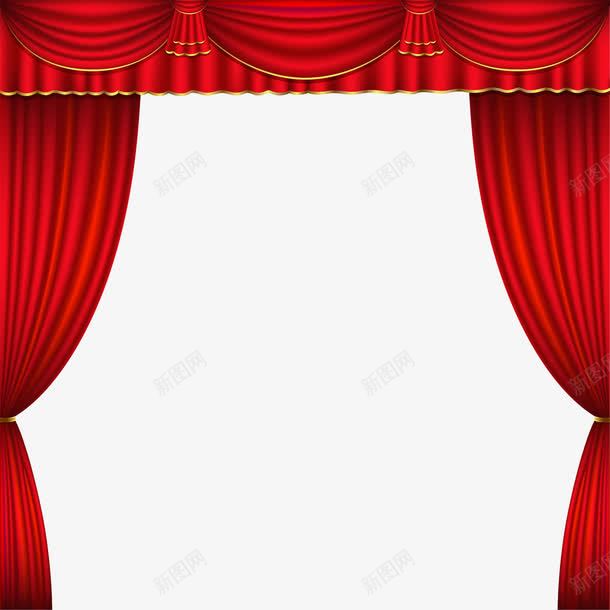简约红色舞台幕布png免抠素材_新图网 https://ixintu.com 幕布 窗帘 红色 舞台 长幕布