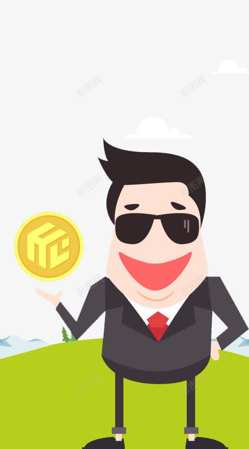 手拿金币的人png免抠素材_新图网 https://ixintu.com H5页面素材 促销 促销图案 升值 卡通人物 扁平人物 扁平化人物 电商卡通人物 红包 网页设计卡通 金币 金钱