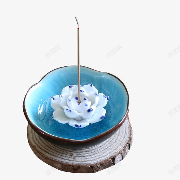 淡雅颜色莲花插香座png免抠素材_新图网 https://ixintu.com 个性焚香摆件 清新家居摆件 焚香 白色莲花造型